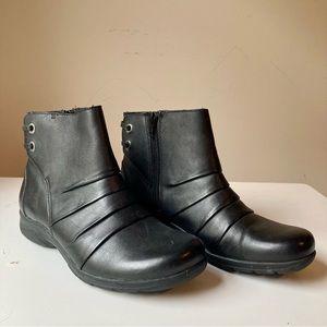 Black Leather Ankle Boots by Clarks